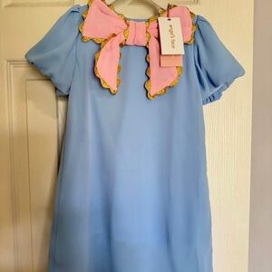 Elegant Blue and Pink Kids Formal Dress